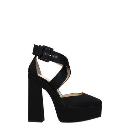 Jimmy Choo Black Satin Platforms