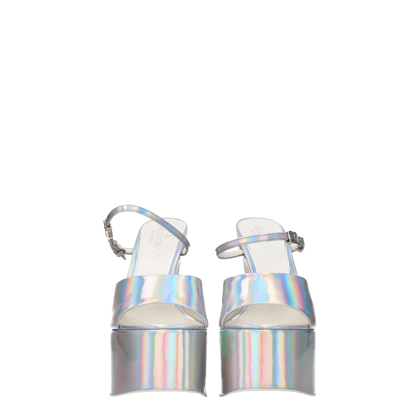 Valentino Garavani Gray Leather Platforms