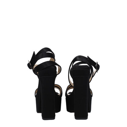 Jimmy Choo Black Satin Platforms