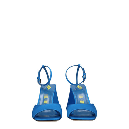 The Attico Blue Satin Stiletto Heels Sandals