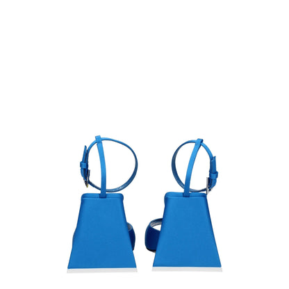 The Attico Blue Satin Stiletto Heels Sandals