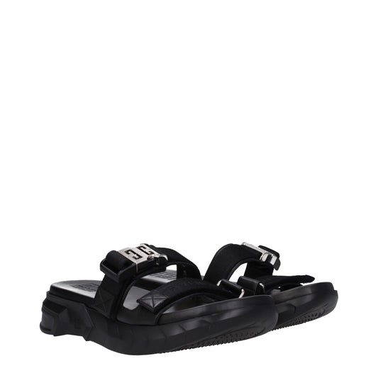 Givenchy Black Fabric Slippers Sandals