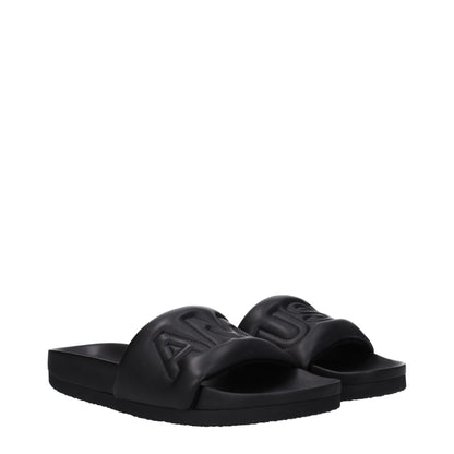 Ambush Black Leather Slippers Sandals