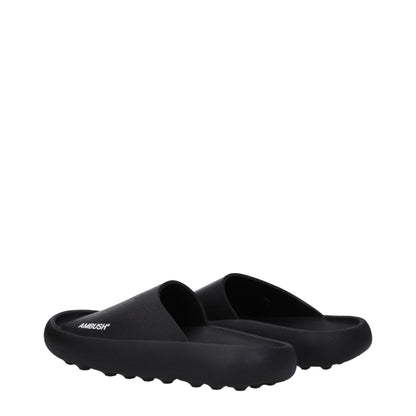 Ambush Black Cotton Slippers Sandals