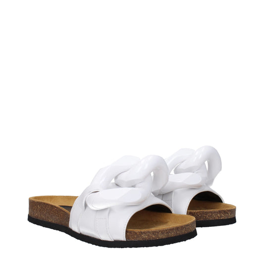 Jw Anderson White Leather Slippers Sandals