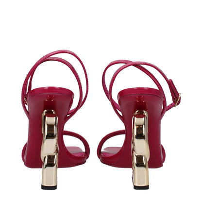 Dolce & Gabbana Pink Leather Stiletto Heels Sandals