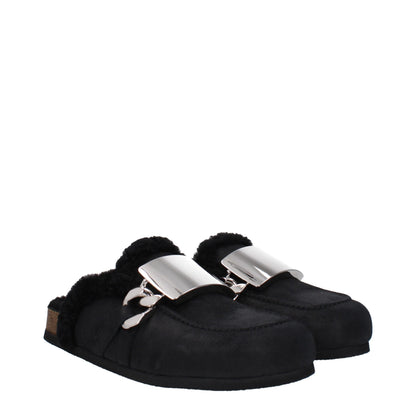 Jw Anderson Black Leather Slippers Sandals