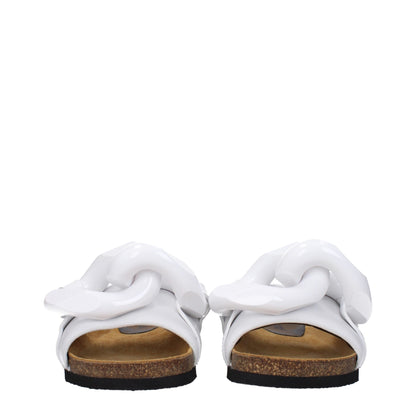 Jw Anderson White Leather Slippers Sandals