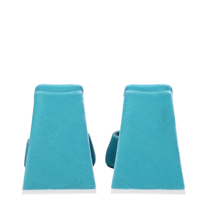 The Attico Light Blue Velvet Platforms