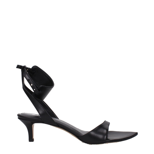 Isabel Marant Black Leather Flat Sandals