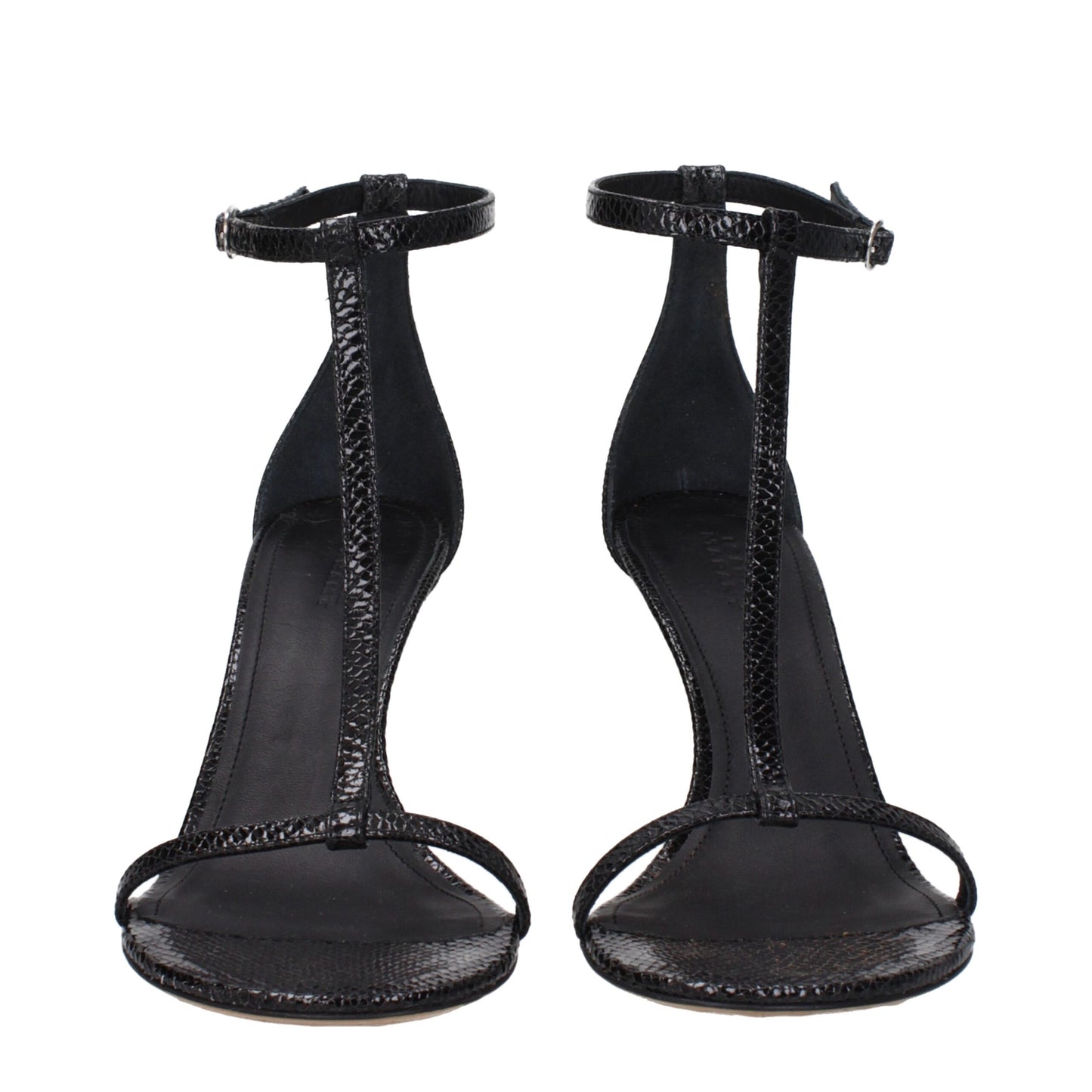 Isabel Marant Black Leather Stiletto Heels Sandals