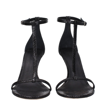Isabel Marant Black Leather Stiletto Heels Sandals