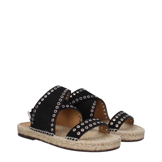 Isabel Marant Black Leather Flat Sandals