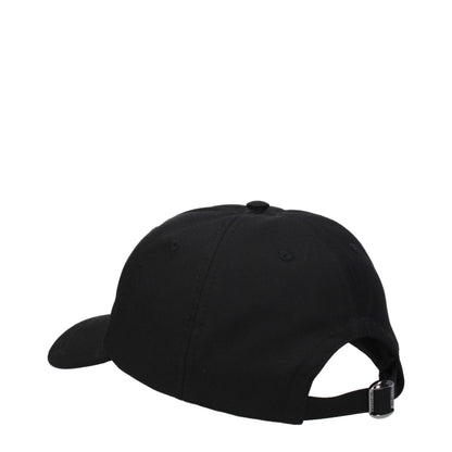 Valentino Garavani Black Cotton Caps (Baseball Hat)