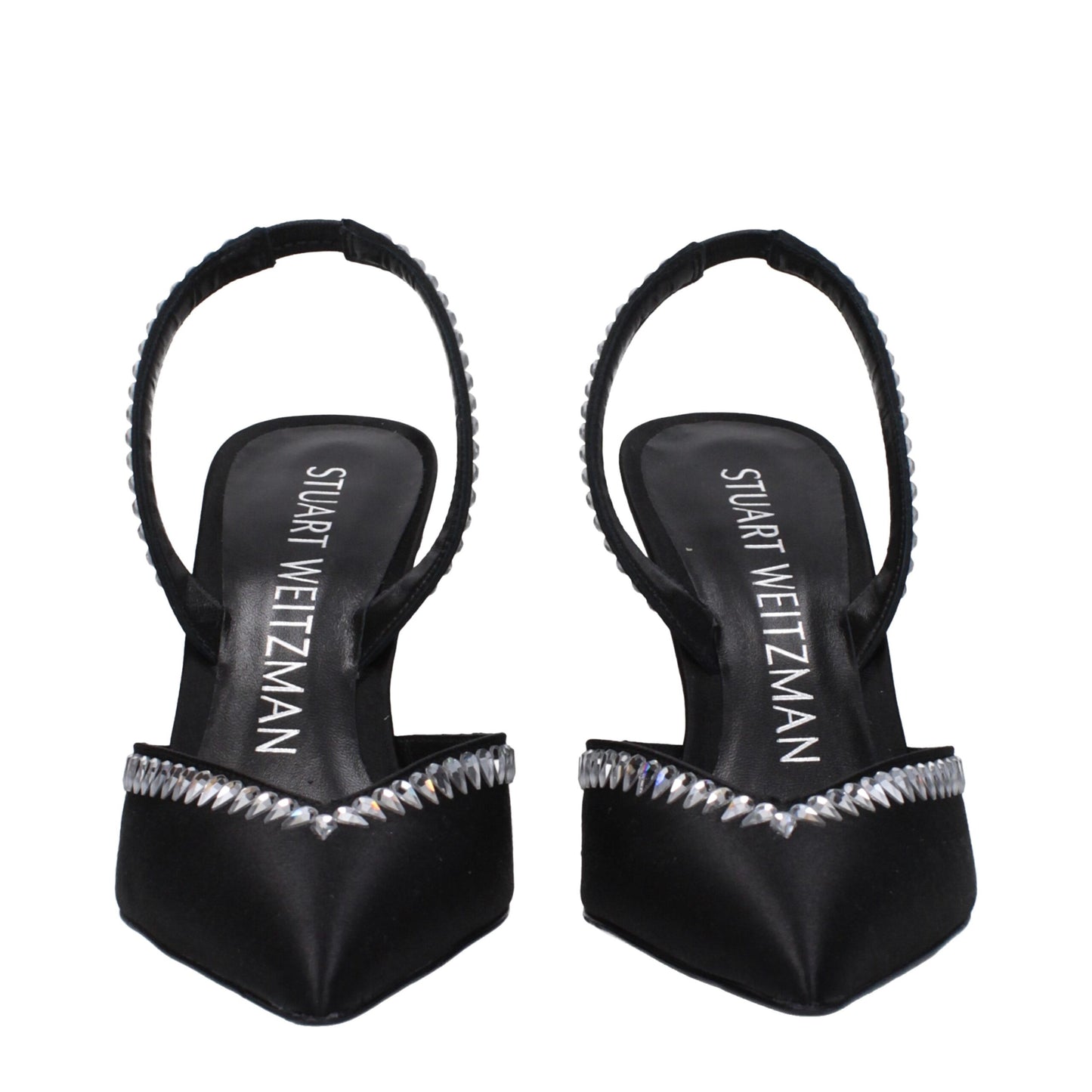 Stuart Weitzman Black Satin Stiletto Heels Sandals