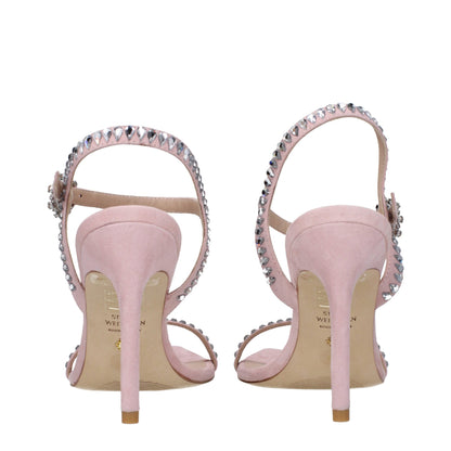 Stuart Weitzman Pink Leather Stiletto Heels Sandals