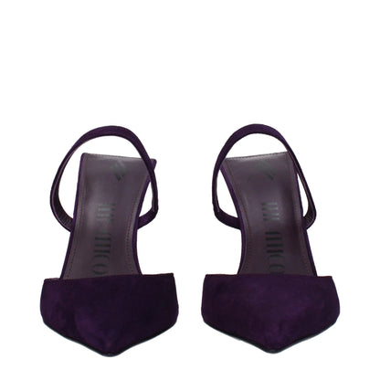 The Attico Purple Leather Stiletto Heels Sandals