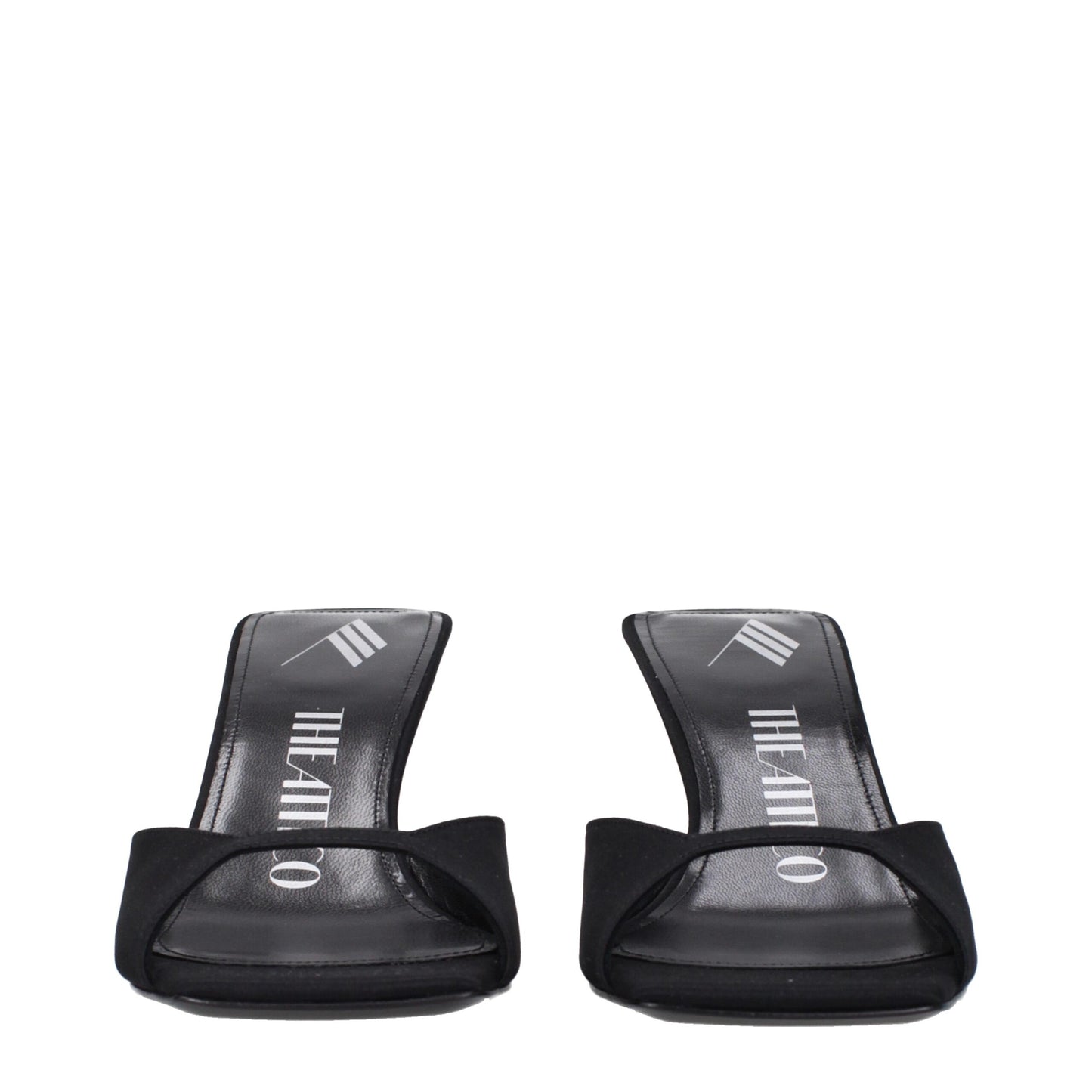 The Attico Black Satin Stiletto Heels Sandals