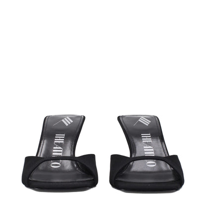 The Attico Black Satin Stiletto Heels Sandals