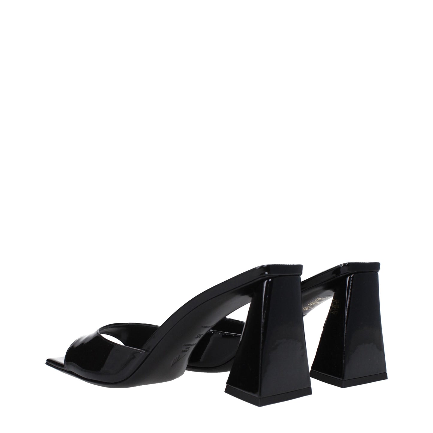The Attico Black Leather Stiletto Heels Sandals