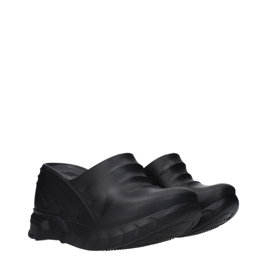 Givenchy Black Cotton Slippers Sandals