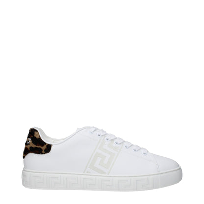 Versace White Leather Low Tops