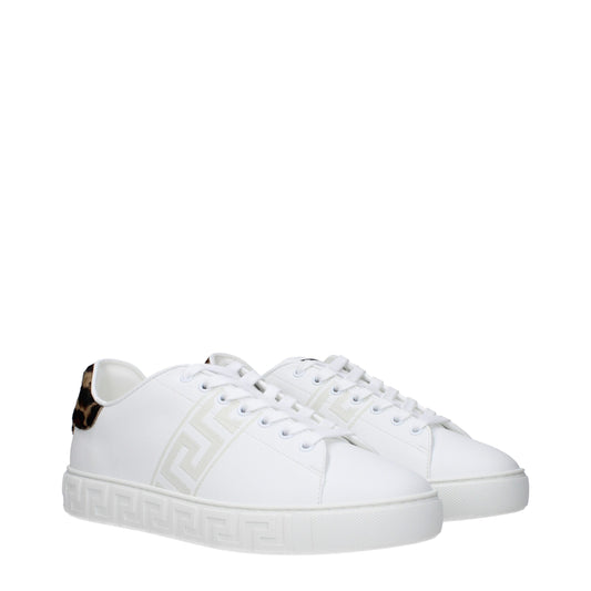 Versace White Leather Low Tops