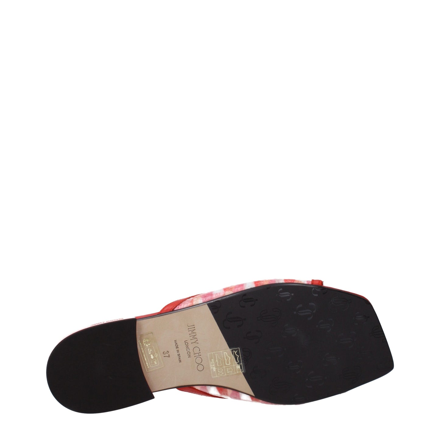 Jimmy Choo Orange Fabric Slippers Sandals