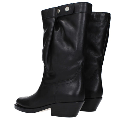 Isabel Marant Black Leather Ankle Boots