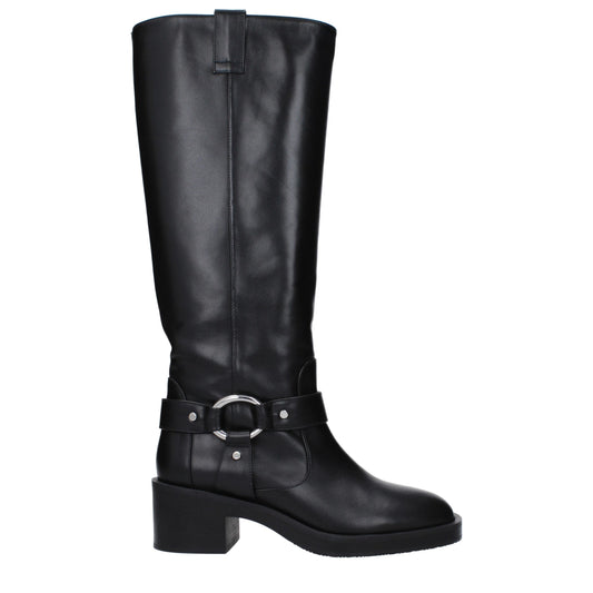Stuart Weitzman Black Leather High Heel Boots