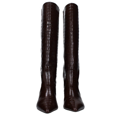Stuart Weitzman Brown Leather High Heel Boots