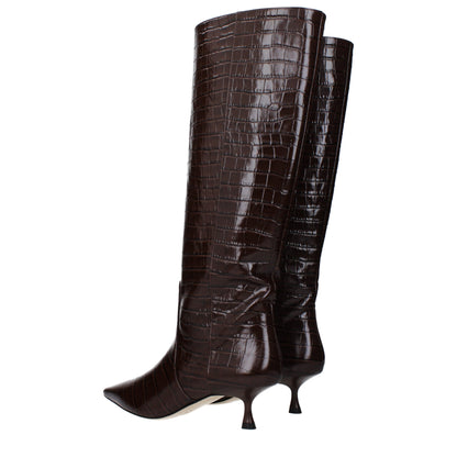 Stuart Weitzman Brown Leather High Heel Boots