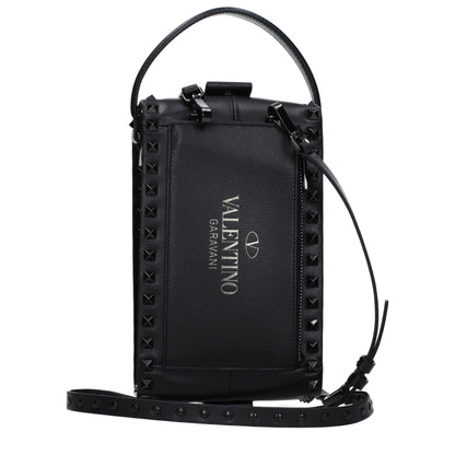 Valentino Garavani Black Leather Clutch Bags