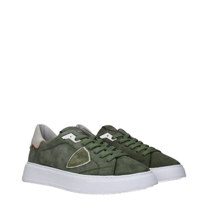 Philippe Model Green Leather Low Tops