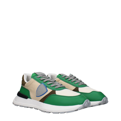 Philippe Model Green Fabric Athletic Sneakers