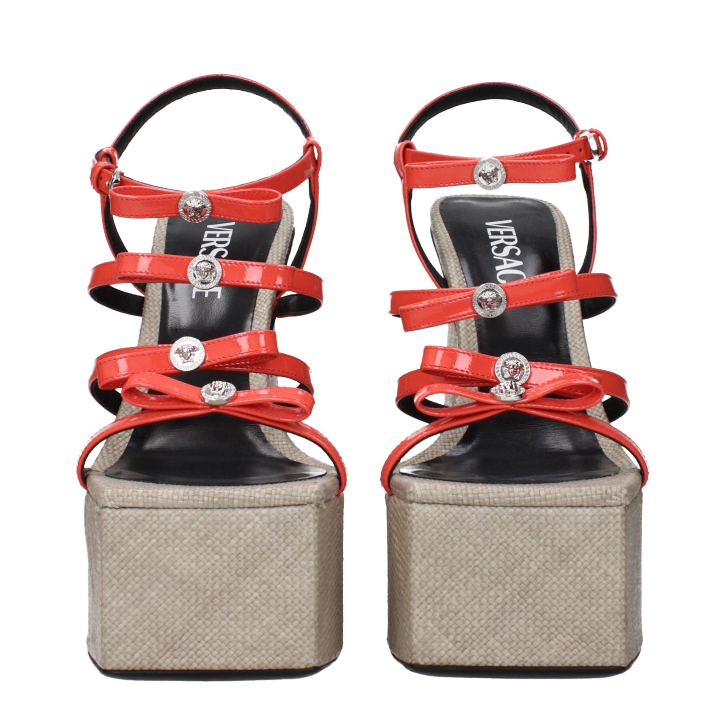 Versace Orange Leather Platforms