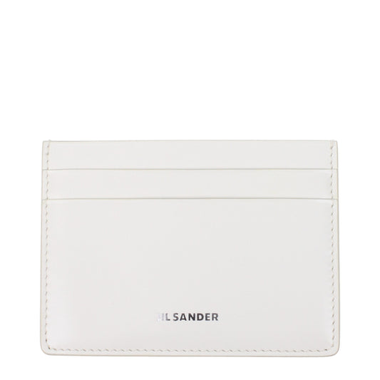 Jil Sander White Leather Cardholders