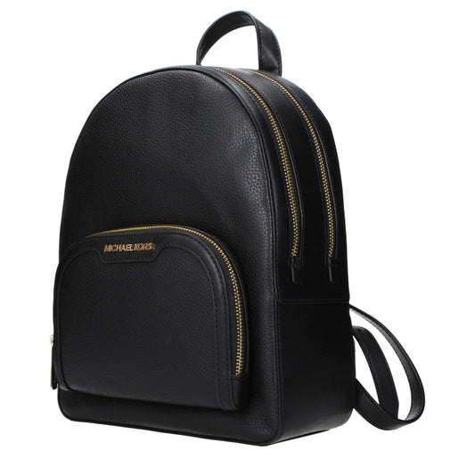 Michael Kors Black Leather Backpacks