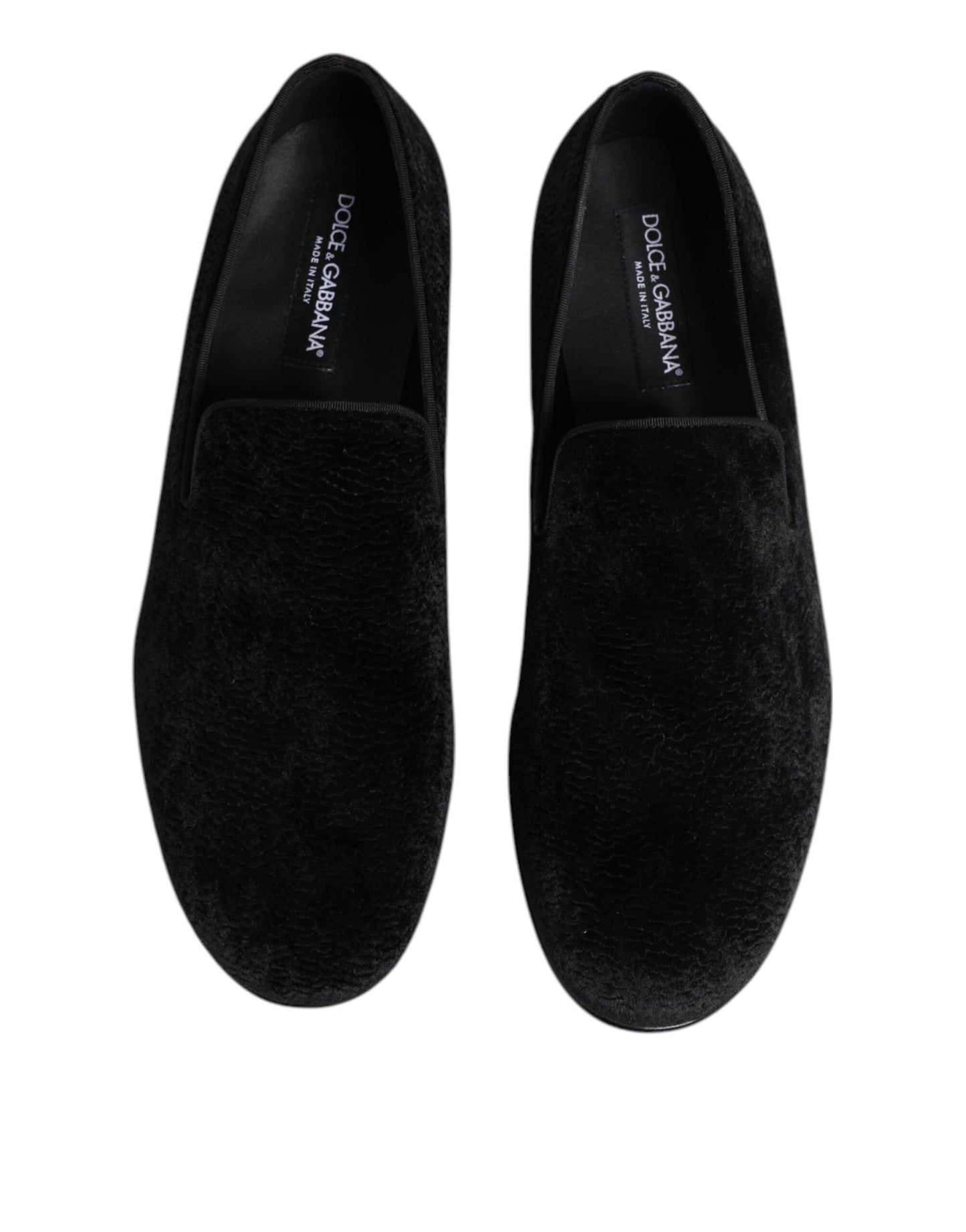 Dolce & Gabbana Black Jacquard Loafers Formal Men Dress Shoes