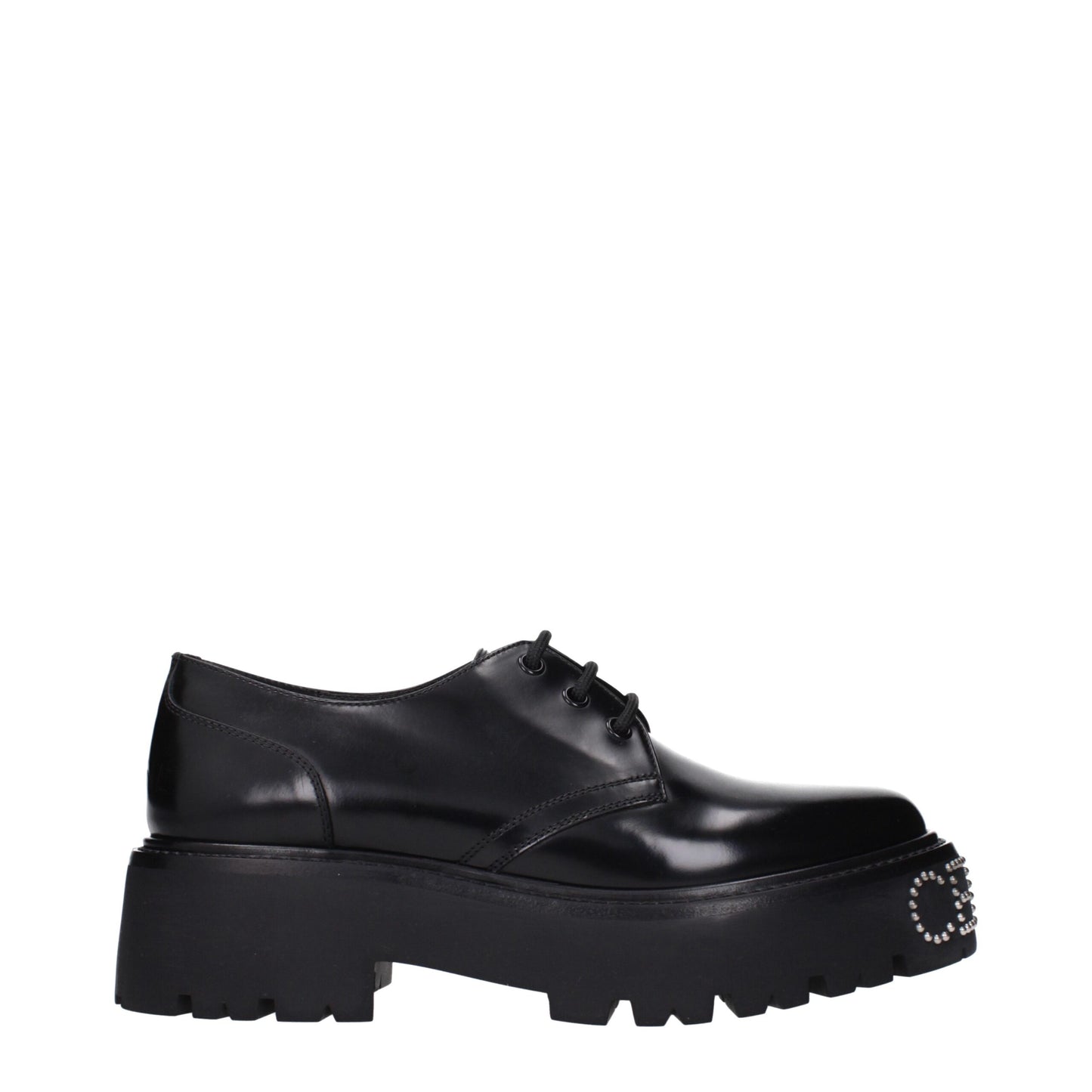 Celine Black Leather Oxfords And Derbies