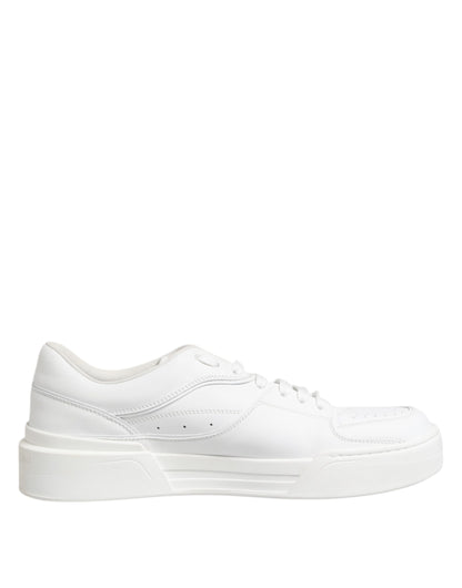 Dolce & Gabbana White Miami Leather Low Top Sneakers Shoes
