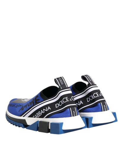 Dolce & Gabbana Blue Logo Low Top Sorrento Sneakers Shoes
