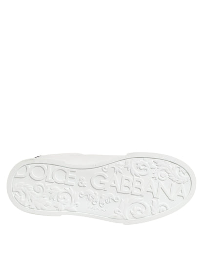 Dolce & Gabbana White Crown Patch Portofino Men Sneakers Shoes