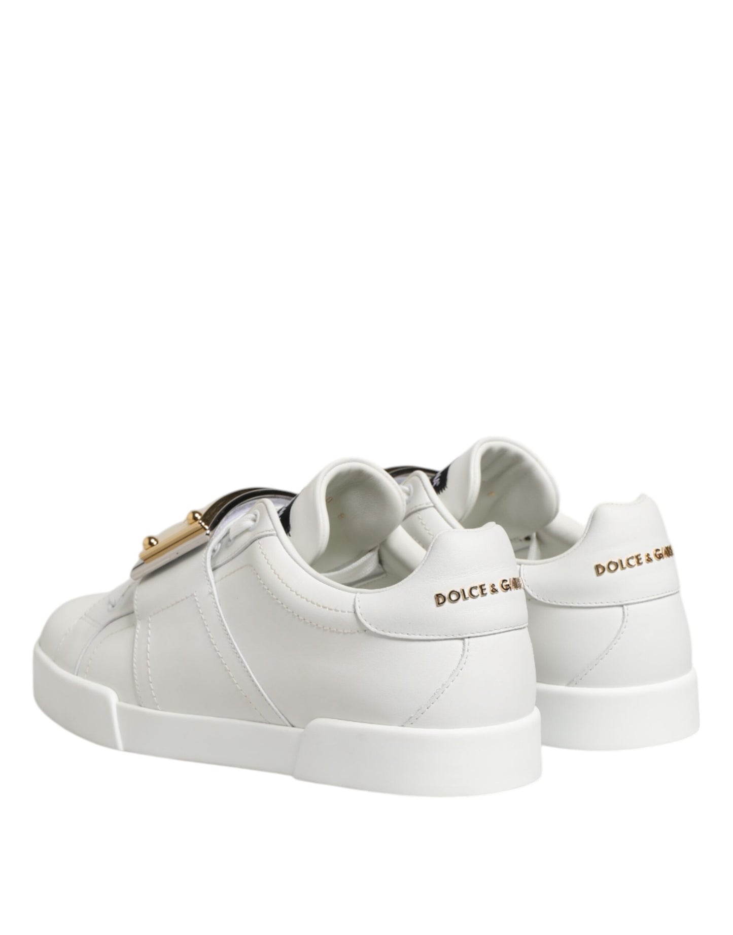 Dolce & Gabbana White Logo Plaque Low Top Men Sneakers Shoes