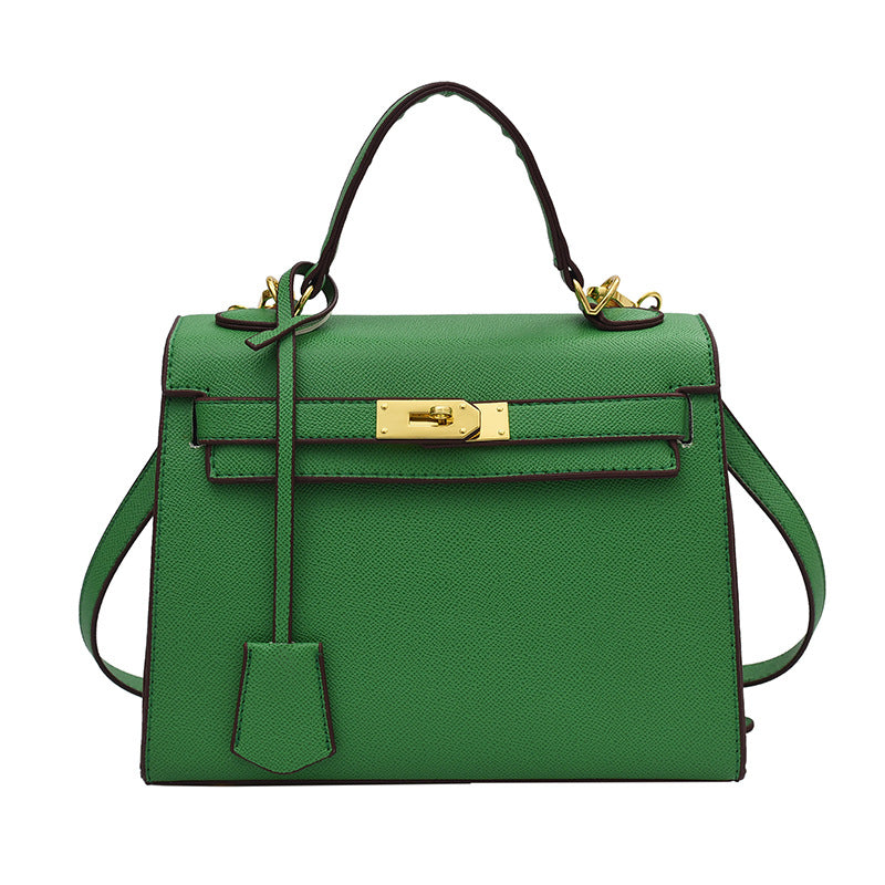 Bolso Kelly de PU color caramelo, cruzado de hombro