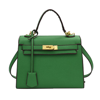 Bolso Kelly de PU color caramelo, cruzado de hombro
