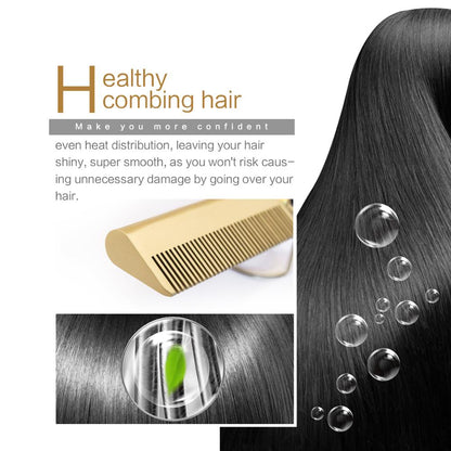 Peine el cabello húmedo y seco. Use una plancha rizadora de cabello. Peine eléctrico. Rizador de cabello de aleación de titanio ecológico.