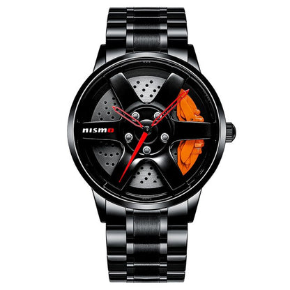 NIBOSI - Reloj deportivo de lujo para hombre, con llanta de rueda, resistente al agua, de cuarzo
