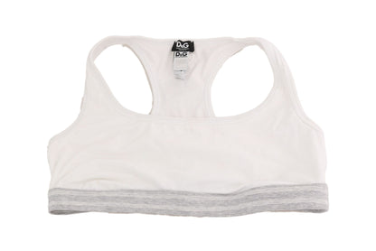 Dolce & Gabbana White Cotton Sport Stretch Bra Underwear