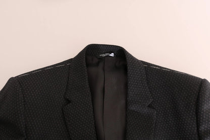 Dolce & Gabbana Gray Patterned Wool 3 Piece Slim Suit